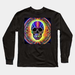 Vibrant Trippy Skull Art 13 Long Sleeve T-Shirt